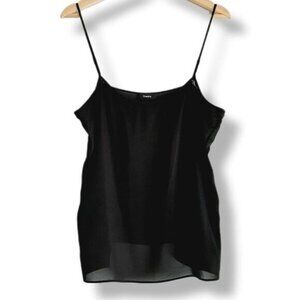 THEORY Semisheer Light Camisole Tank Top Black Sz L